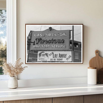 Waco Texas Service Station Sign November 1939 Photo