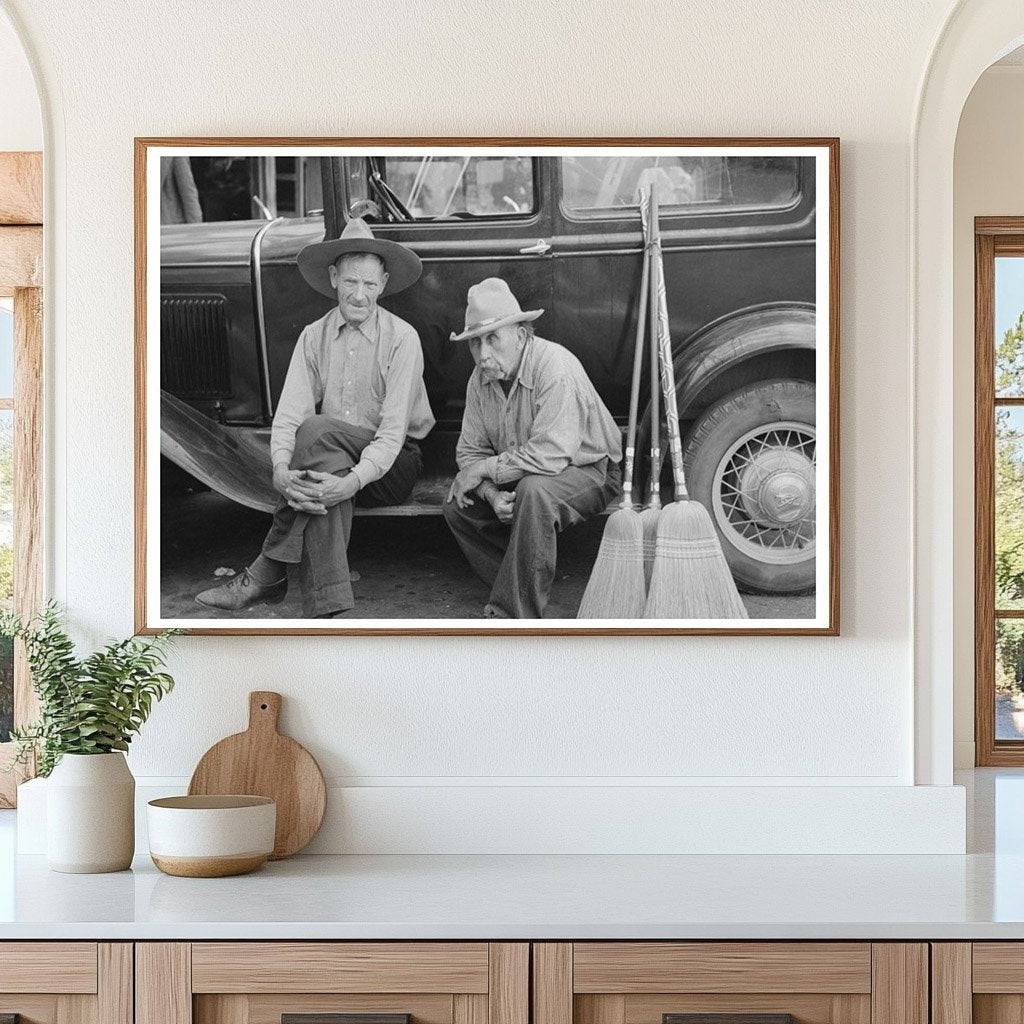 Men Seated on Car in Waco Texas Market Square 1939