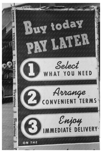 Vintage Installment Buying Sign Waco Texas November 1939