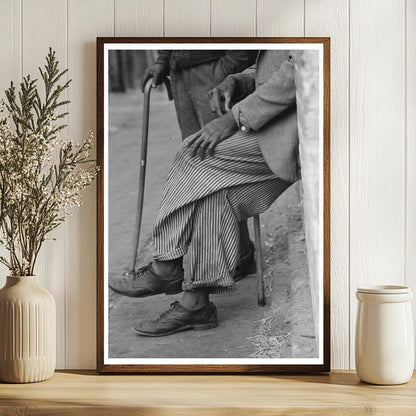 Man with Cane in Waco Texas November 1939 Vintage Photo