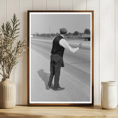 Hitchhiker at Waco City Limits November 1939