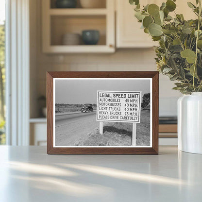 Waco Texas Highway Sign November 1939 Vintage Photo