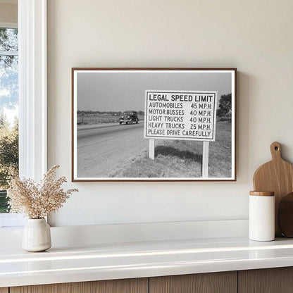 Waco Texas Highway Sign November 1939 Vintage Photo