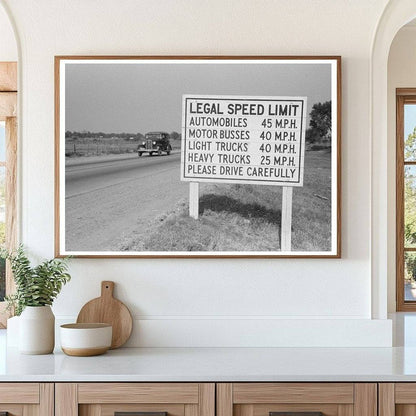 Waco Texas Highway Sign November 1939 Vintage Photo