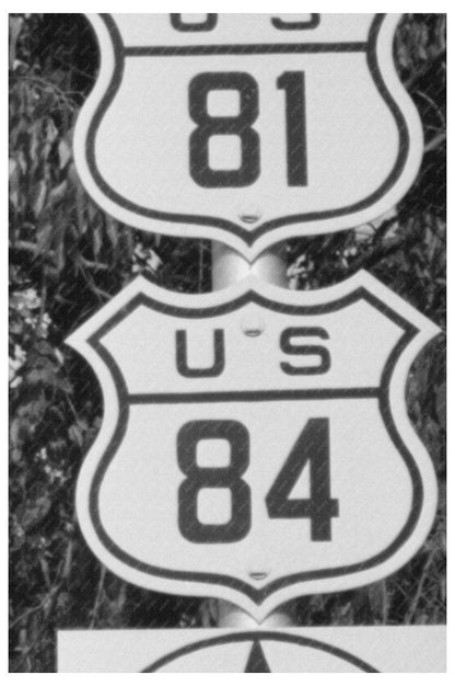 Highway Signs in Waco Texas November 1939 Image