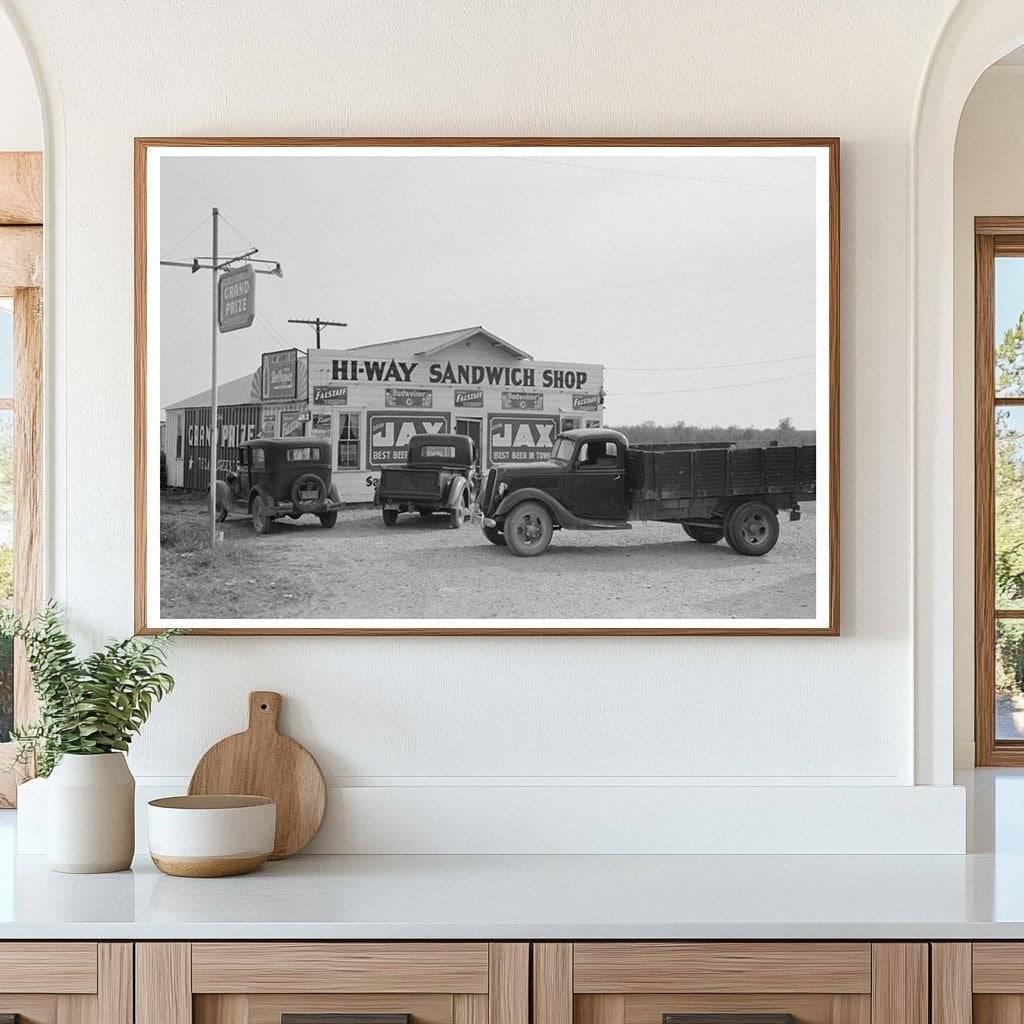 Sandwich Shop in Waco Texas November 1939 Vintage Photo