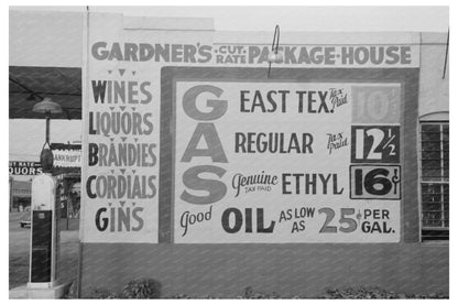 Vintage 1939 Waco Filling Station Liquor Sign Photo