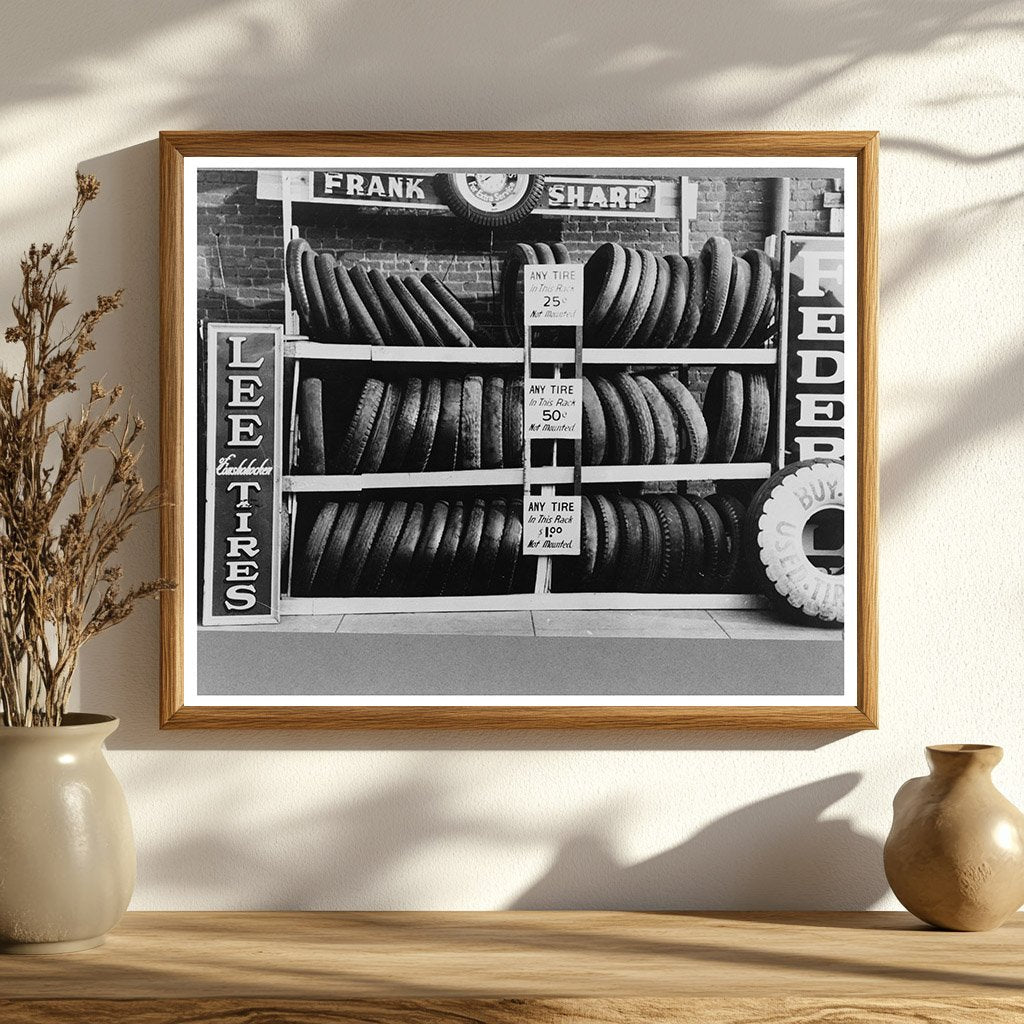 Used Tire Sales Lot in Waco Texas November 1939