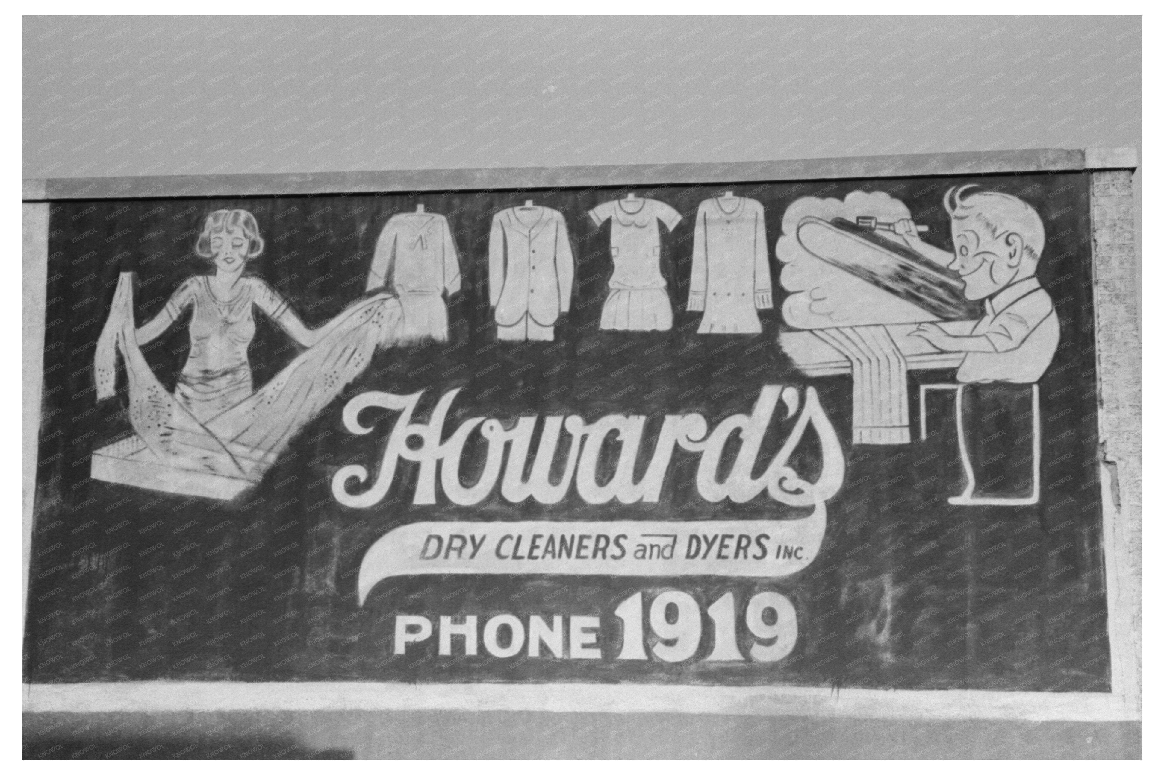 Waco Texas Dry Cleaning Sign November 1939