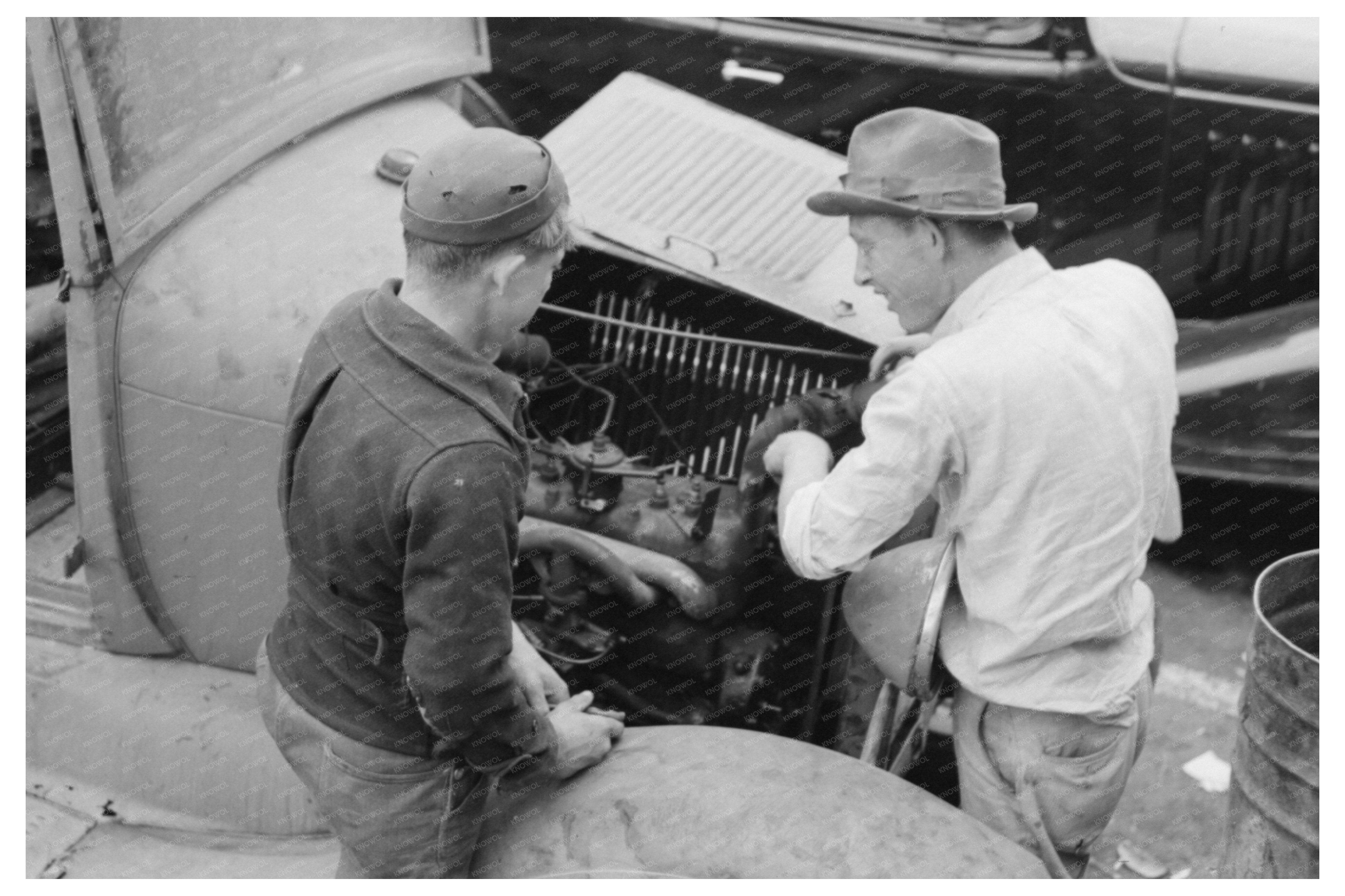 Vintage 1939 Waco Texas Automobile Motor Repair Photo