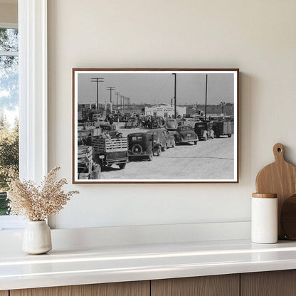 Trucks at San Angelo Stockyard Texas November 1939