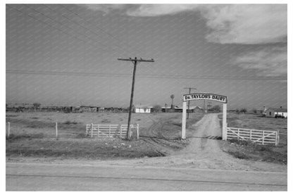 Dairy Entrance in Tom Green County Texas 1939