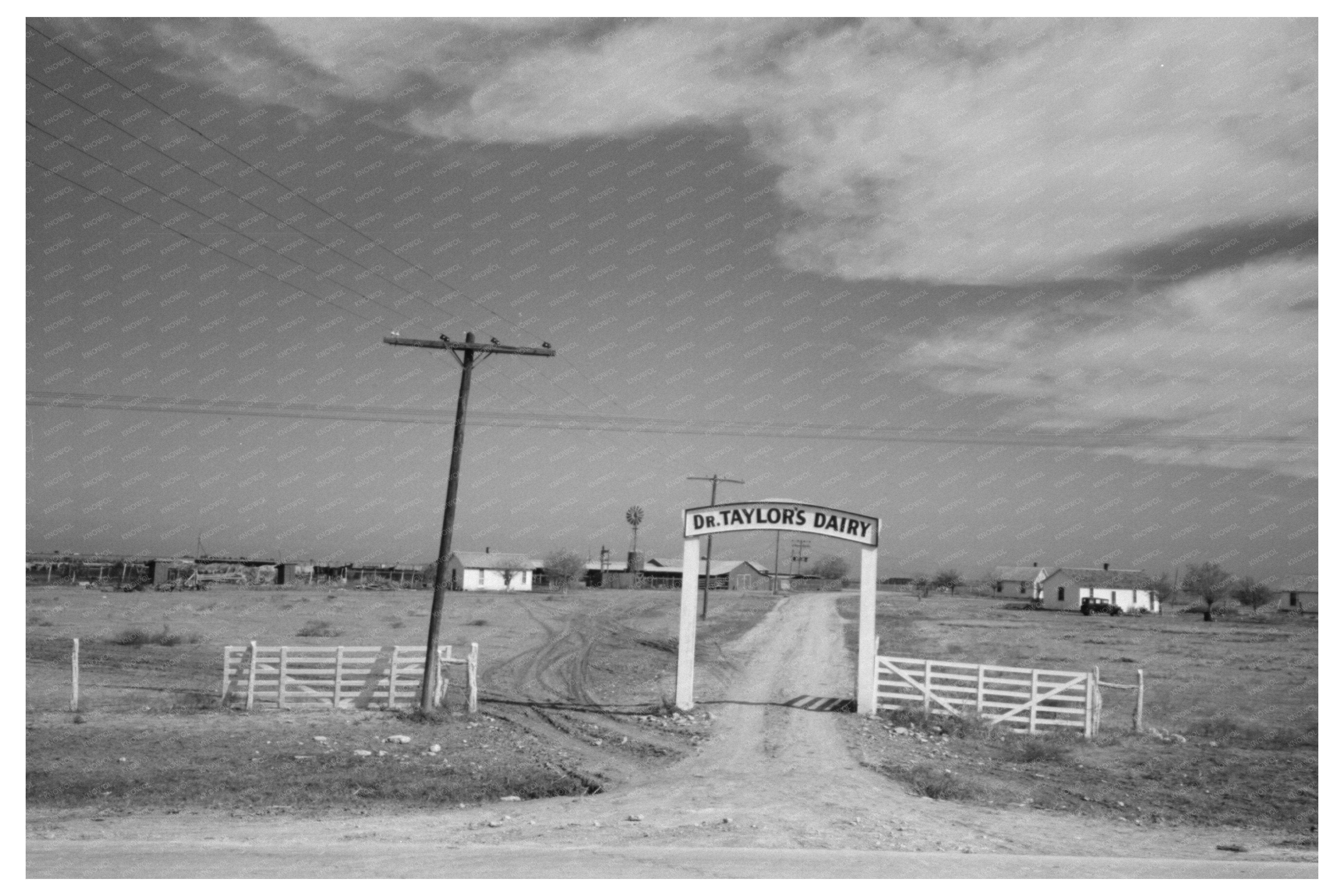 Vintage Dairy Farm Entrance Tom Green County 1939