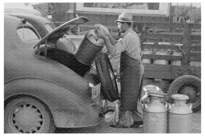 Milk Cans Loaded at San Angelo Creamery November 1939