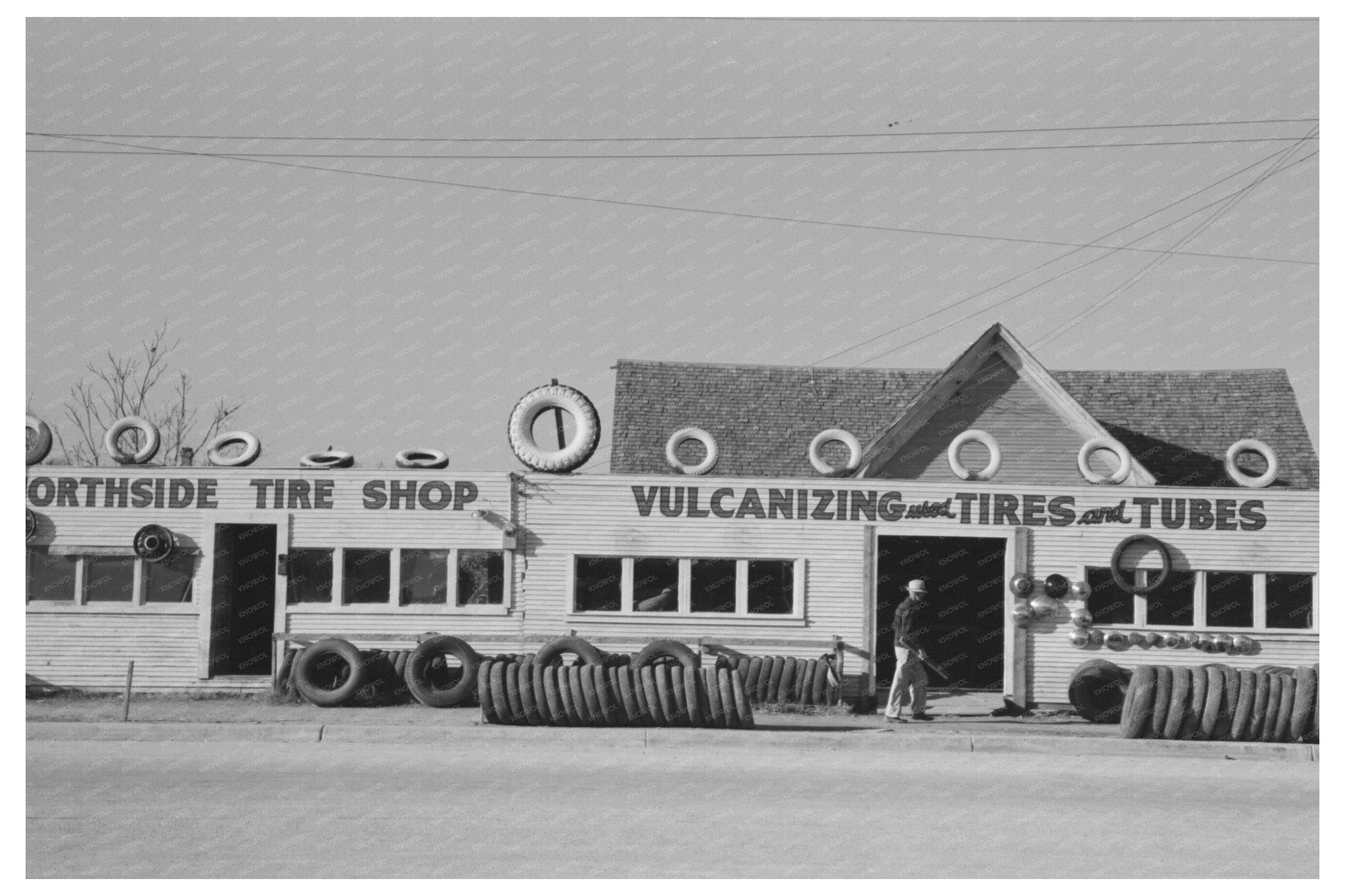 Vintage Tire Shop in San Angelo Texas 1939