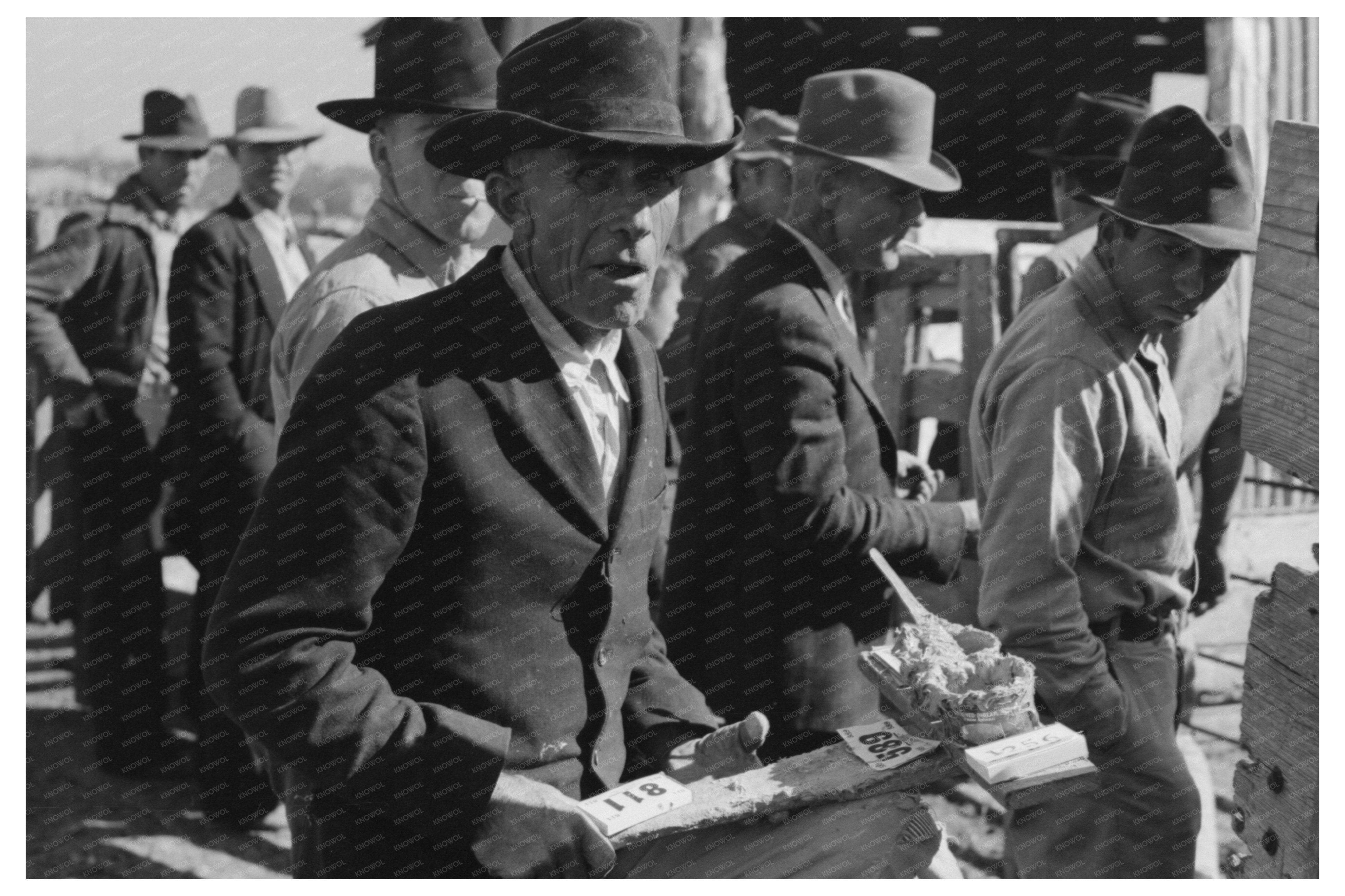 San Angelo Texas Auction Stockyards Scene 1939