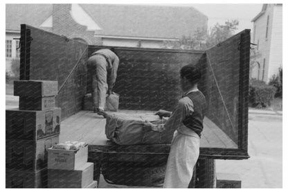 Wholesale Grocery Truck Unloading in San Angelo Texas 1939