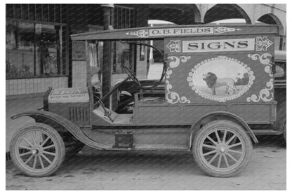 Vintage Truck of Sign Painter in San Angelo 1939