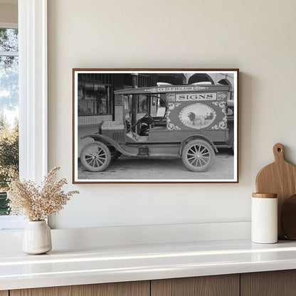 Vintage Truck of Sign Painter in San Angelo 1939