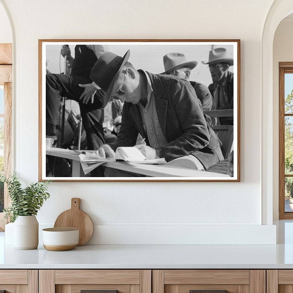 Horse Auction Clerk in Eldorado Texas November 1939