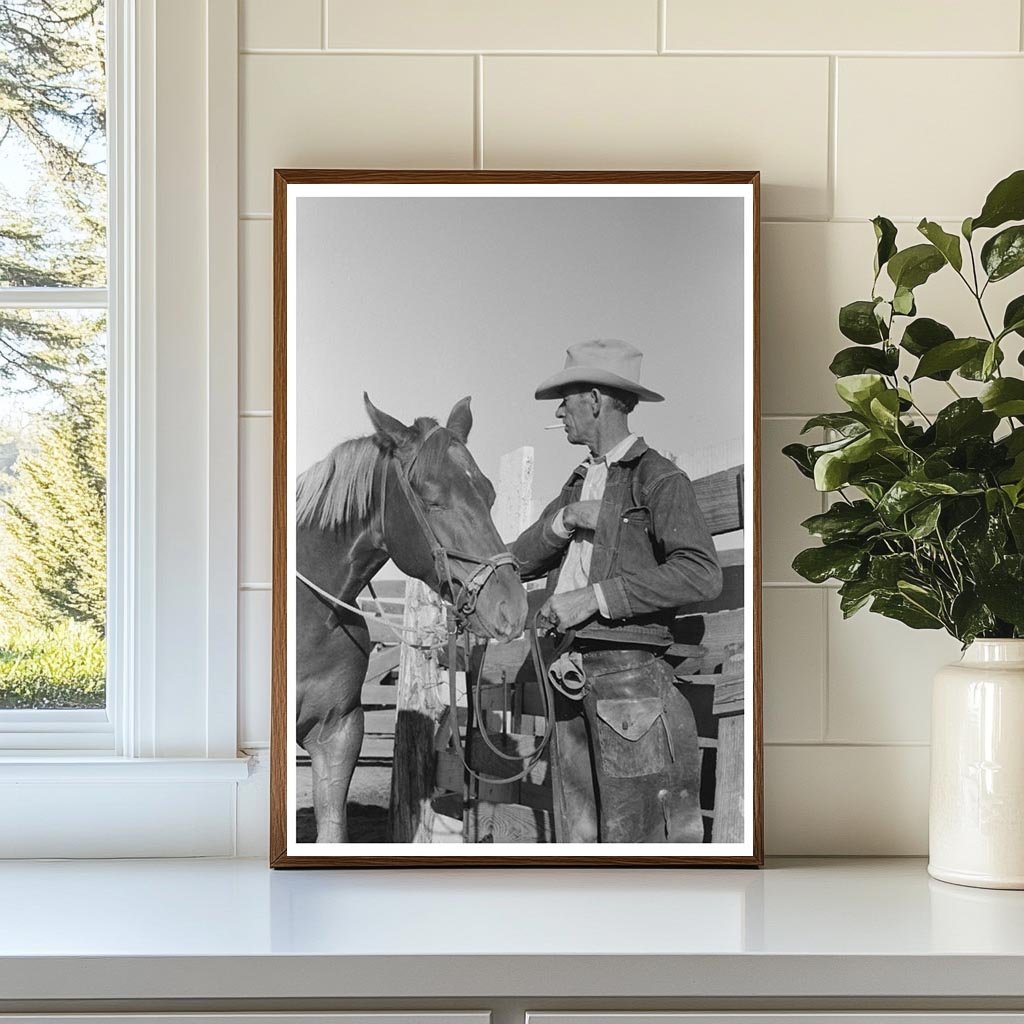 Cattleman and Horse at San Angelo Auction 1939