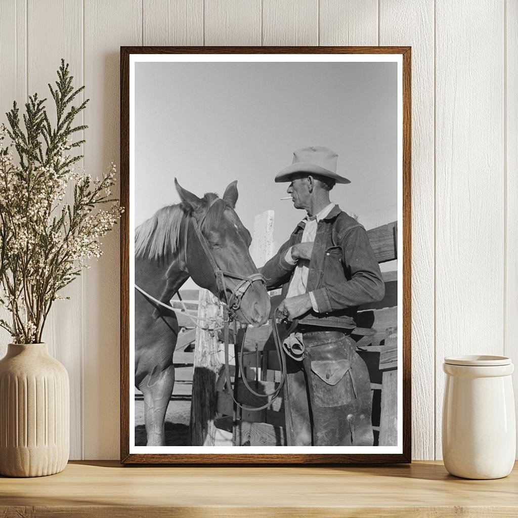 Cattleman and Horse at San Angelo Auction 1939