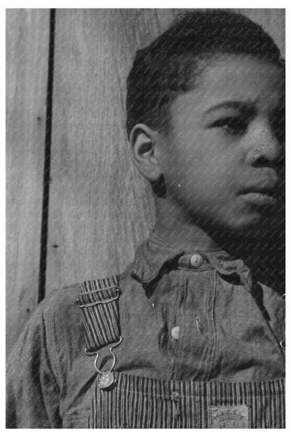 1944 Young Boy Eating Black Walnuts in Oklahoma Farm