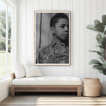 1944 Young Boy Eating Black Walnuts in Oklahoma Farm