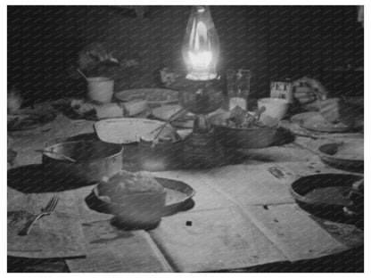 Pomp Hall Family Meal Creek County Oklahoma 1940