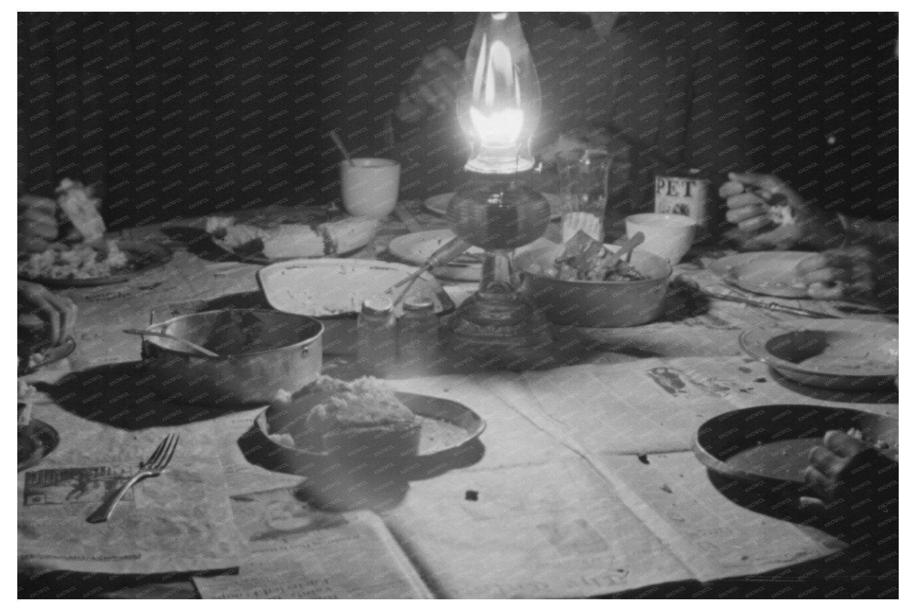 Pomp Hall Family Dinner in Creek County Oklahoma 1940