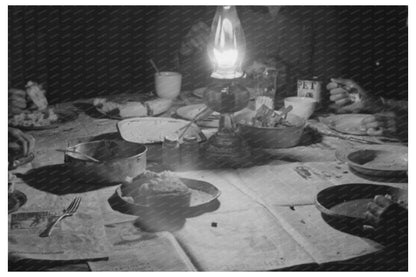 Pomp Hall Family Dinner in Creek County Oklahoma 1940