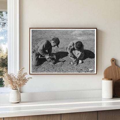 Children Cracking Black Walnuts in Oklahoma February 1940