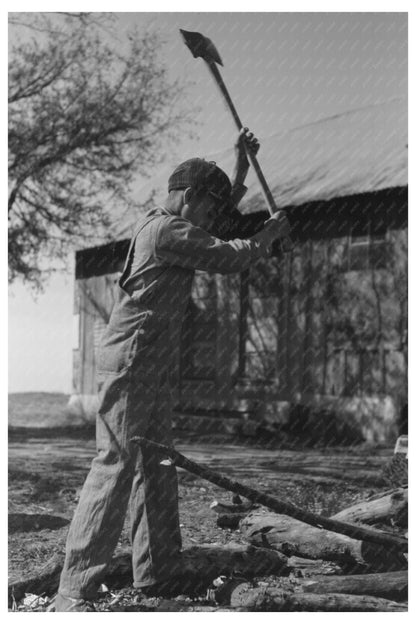 Son of Tenant Farmer Eating Black Walnuts February 1940