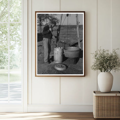 Young Boy Feeding Hogs in Creek County Oklahoma 1944