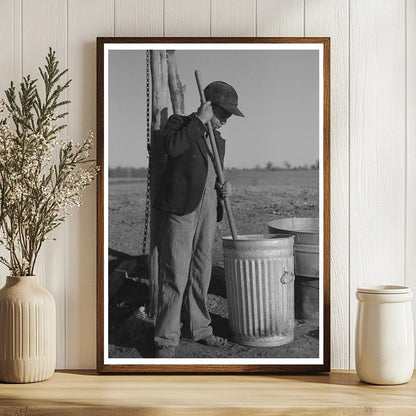 Farm Child Preparing Animal Feed in Creek County 1940