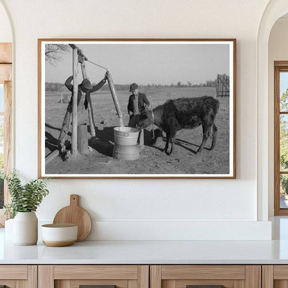 Sons of Pomp Hall Watering Calf Creek County Oklahoma 1940