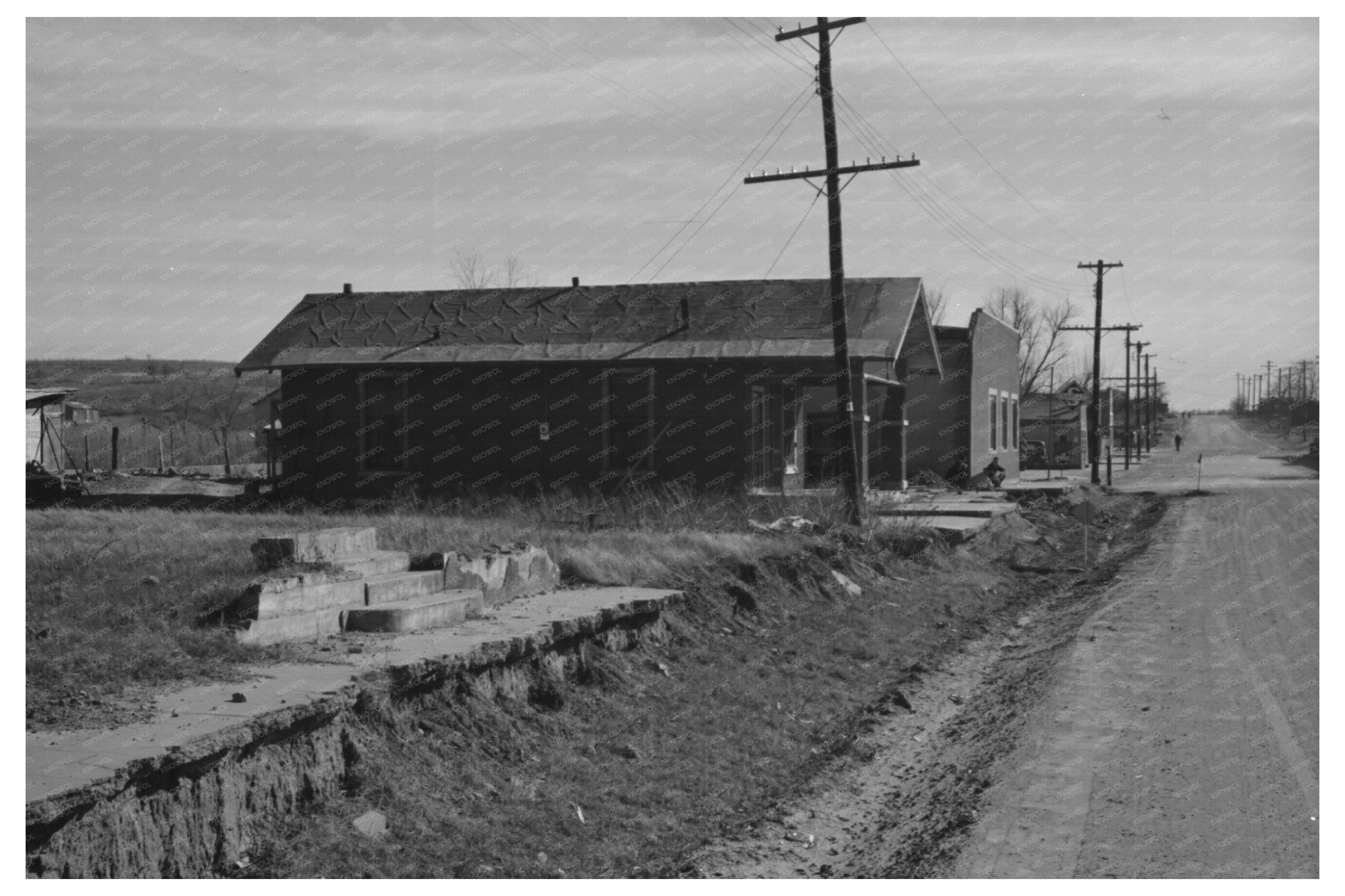 Slick Oklahoma Street Scene February 1940 Oil Bust Impact