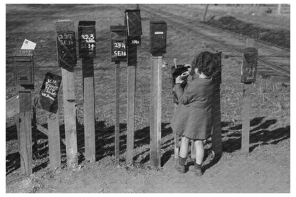 Young Girl Retrieving Mail in Oklahoma City 1940