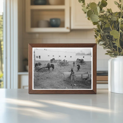 Eufaula Oklahoma Farmers Wagons and Horses 1940