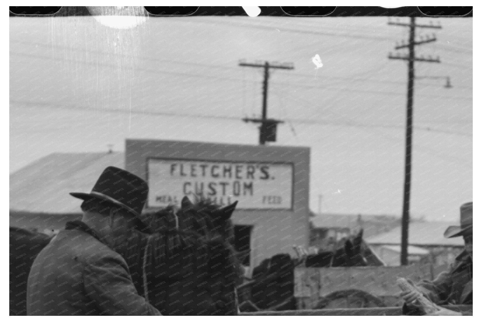 Eufaula Oklahoma Farmers with Wagons February 1940