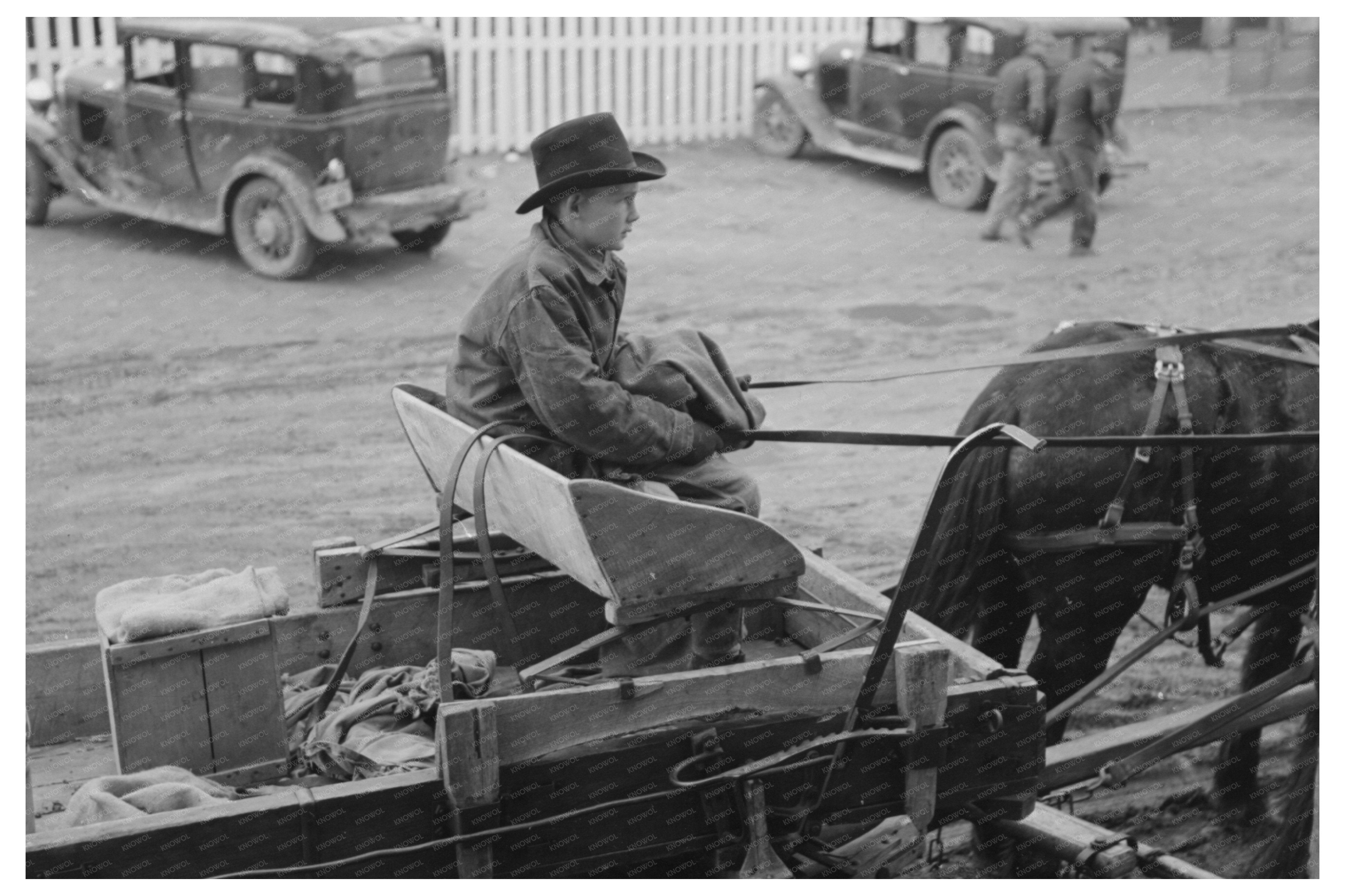 Farmer and Son Arriving in Eufaula 1940