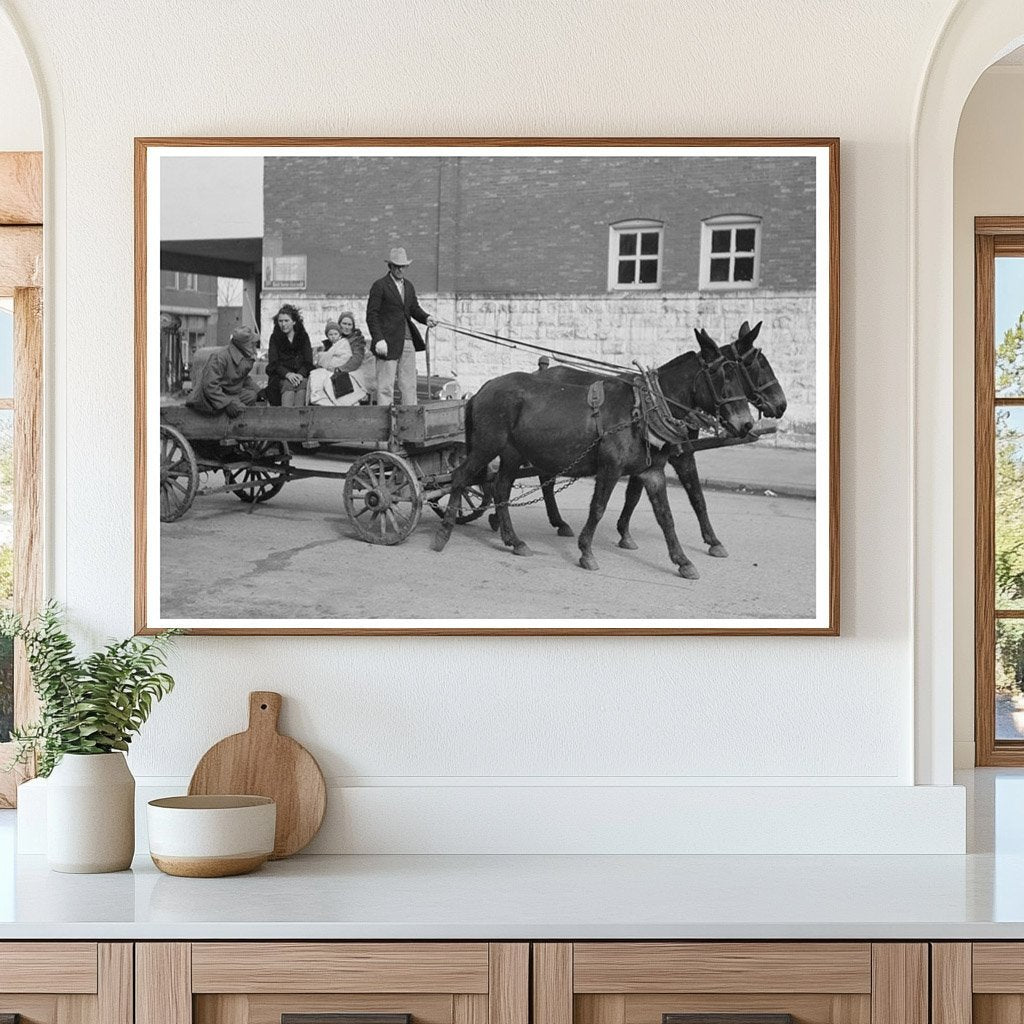 Farmer Leaving Eufaula Oklahoma February 1940 Vintage Photo