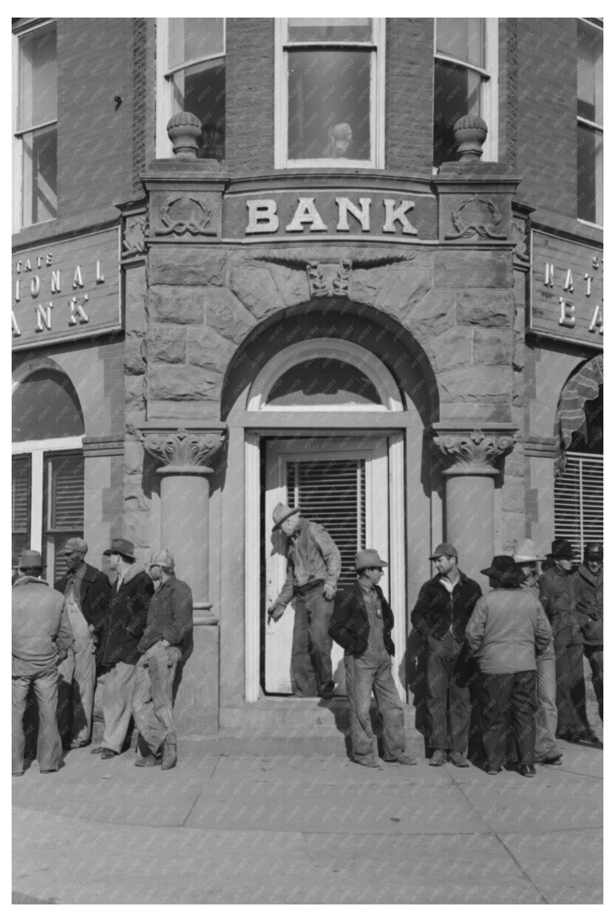Eufaula Oklahoma Bank Corner February 1940 Vintage Photo