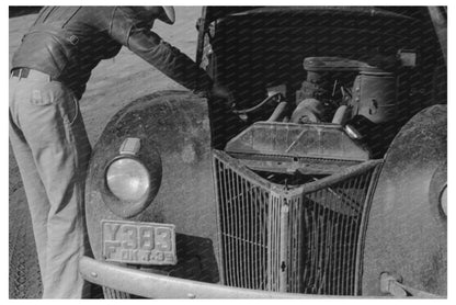 Farmer Working on Car Eufaula Oklahoma February 1940