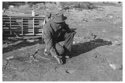 Child Playing Marbles in Eufaula Oklahoma February 1940