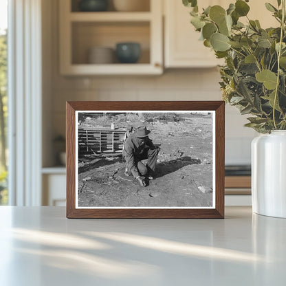 Child Playing Marbles in Eufaula Oklahoma February 1940