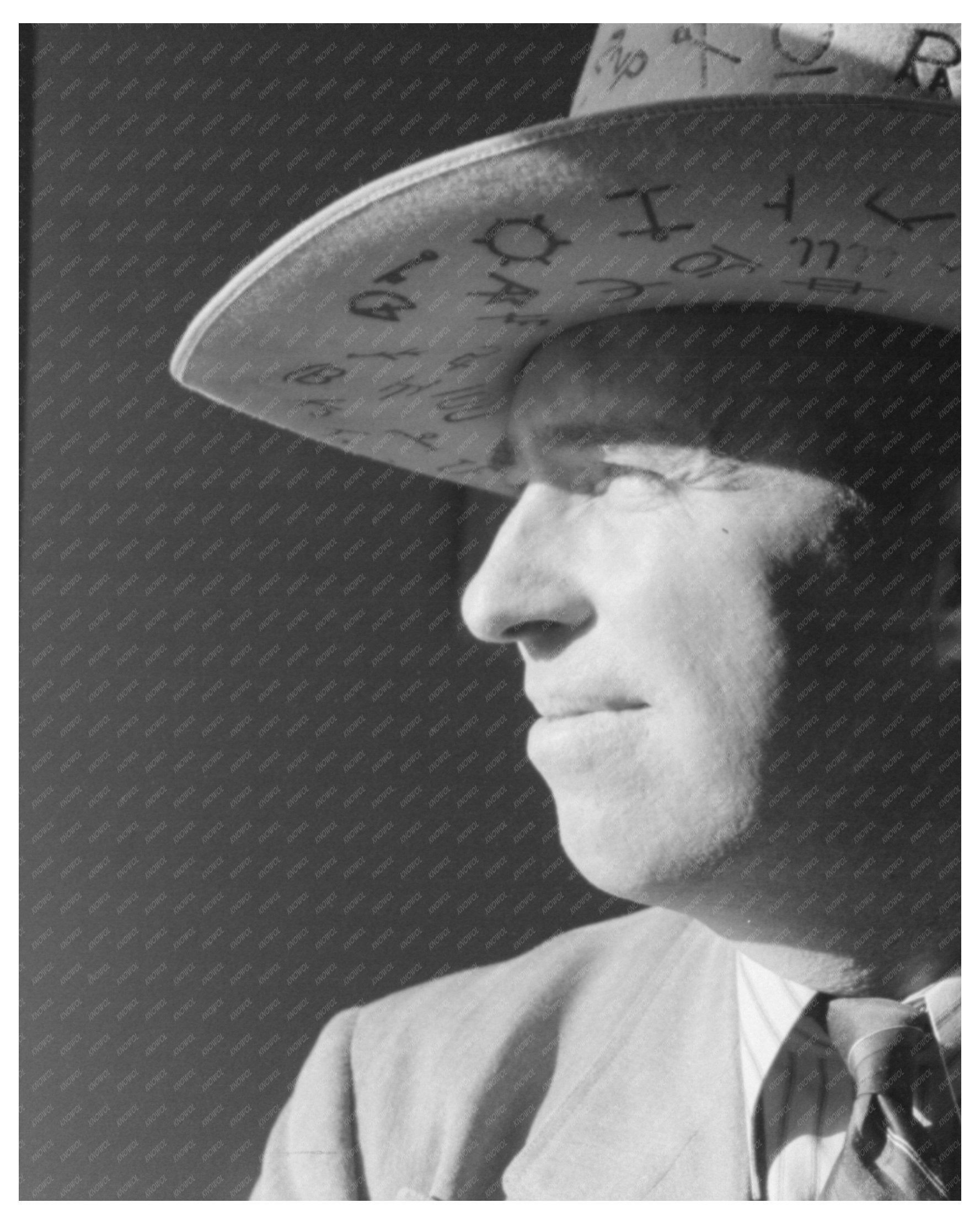 West Texan in Cattle Brand Hat March 1940