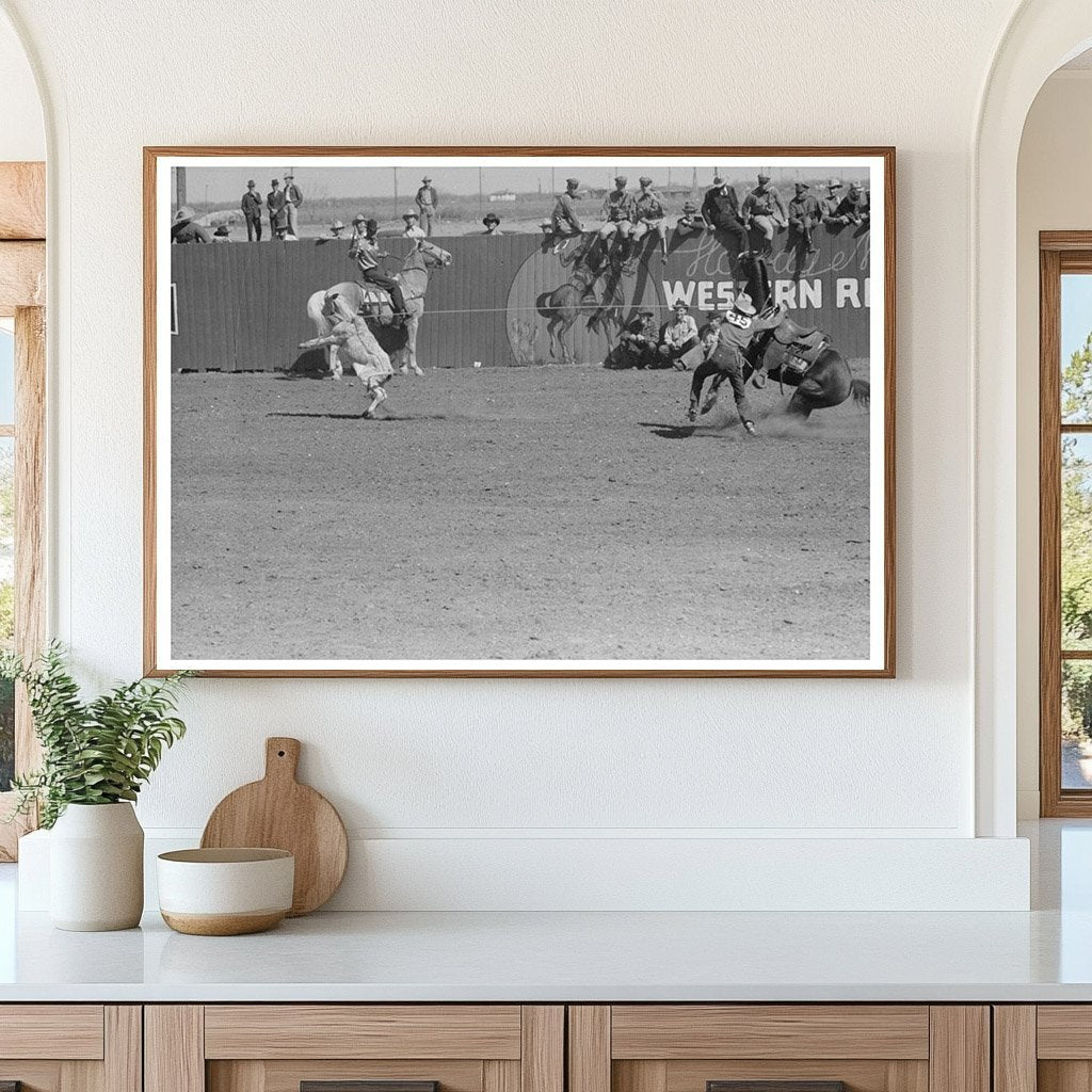 Cowboy Ropes Calf at San Angelo Rodeo March 1940