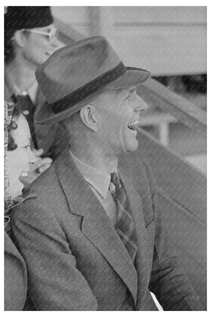 Cowboy Clown and Spectator at San Angelo Rodeo 1940