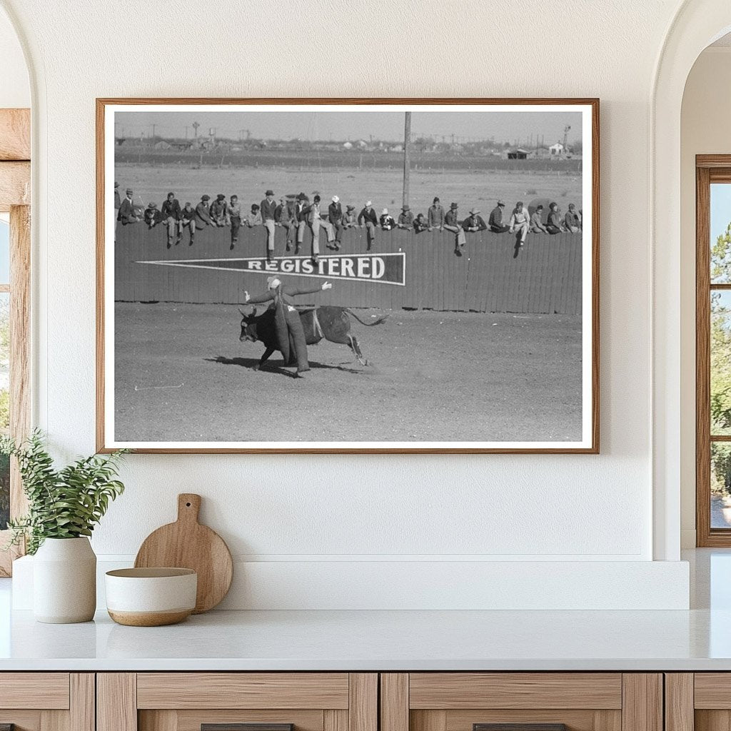 Cowboy Bucked Off Horse at San Angelo Rodeo 1940